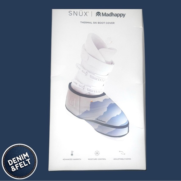 MadHappy Adults Unisex Thermal Ski Boot Cover | White and Blue | NEW/NIB 🎿⛷️🚡 - Picture 5 of 16